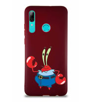 Huawei P Smart 2019 Soft Premier Kapak Bay Yengeç Tasarımlı Silikon Kılıf - Mürdüm (Şeffaf)