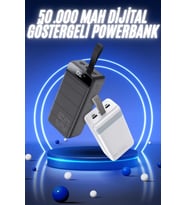 50.000 Mah Turbo Hızlı Led Göstergeli Android İos Uyumlu Taşınabilir Askılı