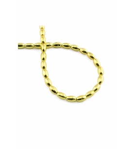 Hematit Doğal Taş Parlak Altın Sarı Arpa Kesim 5x8mm Dizi [AA]