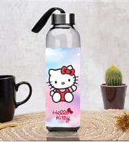 Hello Kitty Tasarım Kılıflı Cam Matara