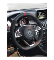 Toyota Auris Kırmızı Yüzüklü Karbon-nubuk Deri Direksiyon Kılıfı
