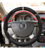 Chevrolet Kalos Dikme Direksiyon Kılıfı Alcantara Süet Mat Karbon Bej Yüzük ve Dikiş HB-Sedan-SE-Base-Tuşsuz 2004-2008