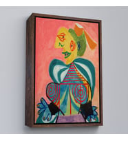 Çerçeveli Pablo Picasso - Lee Miller'ın Arlesienne Rolündeki Portre Tablosu (Kahverengi)