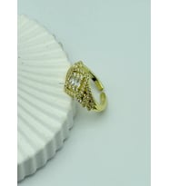 Çelik Gold Tek Taş Baget Ayarlanabilir Yüzük - 25yzk127