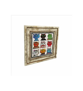 Kediler Baskılı Taş Tablo 25X25