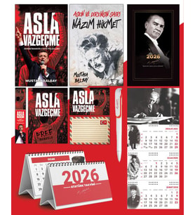 Asla Vazgeçme - Ayraç - Kartpostal - Poster - Nazım Hikmet -  2026 Ajanda Gazi Paşa - İmza Duvar Takvimi - Masa Takvimi