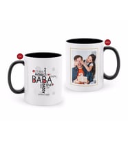 BK Gift Kişiye Özel Babalar Günü Hediyesi Fotoğraflı Siyah Beyaz Kupa Bardak-20
