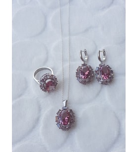 Sultanit Taşlı Gümüş Set