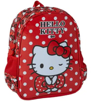 Kırmızı Çocuk Sırt Çantası, Polka Noktalı Desen, 7 Adet Defter Hediyeli