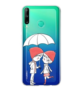 Huawei P40 Lite E Uyumlu Kapak Aşk Tasarımlı Şeffaf Silikon Kılıf