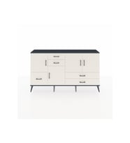 Arges Konsol 4 Raflı 5 Çekmeceli 4 Kapaklı 176x30x99 Antrasit-Aytaşı
