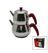 ORTA BOY KÜRE ÇELİK ÇAYDANLIK SETİ ÜST: 1LT - ALT: 1.60LT (5680)
