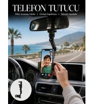 Araç İçi Telefon Tutucu Dikiz Aynasına Takılan Sabit ve Ayarlanabilir