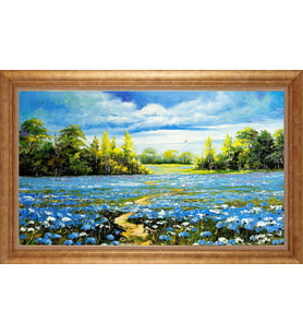 Çerçeveli Paspartulu Manzara Tablo bm0928 (Gold)