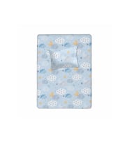 %100 Pamuklu Bebek Lastikli Çarşaf 70x130+20 Bebek Yastık Kılıfı 35x45