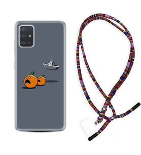 Samsung a71 A72 A73 A7 A9 2018 C7 C9 Kılıf Boyun Asklı Rasta Silikon Orange Escape 1374