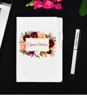 Kişiye Özel Defter ve Roller Kalem Hediye Seti