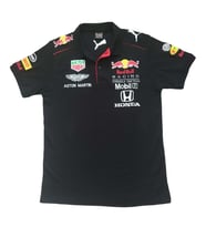 Erkek Polo Yakalı Honda Redbull Baskılı Kısa Kollu Siyah Tişört Etp-Hndr