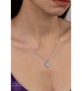 Union Swarovski Zirconia Kadın Kar Tanesi Gümüş Kolye