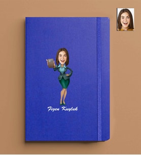 Kişiye Özel Kadın Model 13x21 Mavi Defter-37