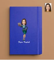 Kişiye Özel Kadın Model 13x21 Mavi Defter-37
