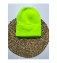 Akrilik Yün Neon Yeşil Renk Unisex Bere