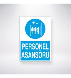 Personel Asansörü 21x28 Arkası Yapışkanlı Levha