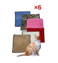 6 Adet Yumuşak Dokulu Peluş Kedi Halısı 40x40 cm Kulübe İçi Pofuduk Minder (Pembe - Beyaz - Krem)