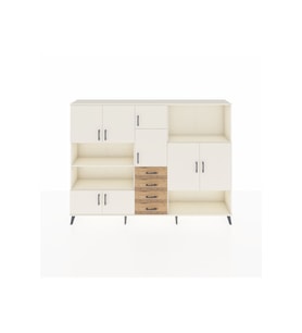 Arges Dolap 10 Raflı 4 Çekmeceli 8 Kapaklı 220x30x163 Aytaşı-Aytaşı/Çam