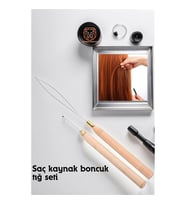 Saç Boncuk Uzatma Keratin Tığı Misina Seti