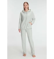 Kadın Açık Yeşil Uzun Kollu Kapüşonlu Pijama Takımı (Renksiz)