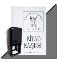 Kişiye Özel Sevimli Köpek 14 Tarihli Otomatik Kitap Kaşesi (Siyah)