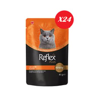 Reflex Plus Sos İçinde Parça Kuzu Etli Yetişkin Kedi Konservesi 85 gr*24 Adet