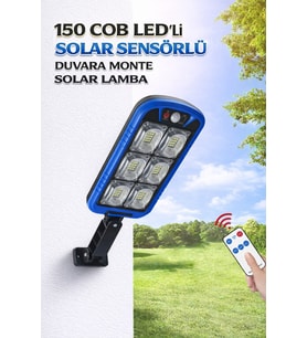 50 COB Led Solar Lamba Hareket Sensörlü Duvar Aydınlatma 3 Modlu IP65 Solar Lamba
