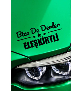 Ağrı Eleşkirt Siyah Araç Sticker  Ağrı Bize De Derler  Eleşkirtli 40x15 cm Oto Sticker