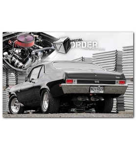 Cakatablo 1969 Chevrolet Nova Arka Görünüş MDF Tablo