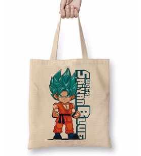 Super Saiyan Blue Bez Çanta Uzun Saplı