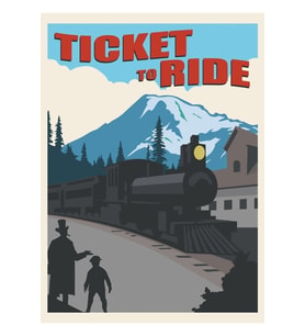 Ride Board Game Bileti - Minimalist Seyahat Poster Tarzı - Oyun Sanatı Tablo Ahşap Poster Dekoratif