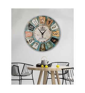 Bilge Retro Tasarımlı Duvar Saati 35x35cm (Baskılı)