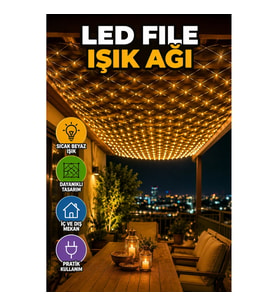 Dekoratif LED File Işık Ağ Tasarımlı Balkon Bahçe ve Oda Aydınlatma