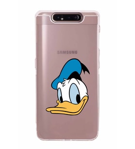 Samsung Galaxy A90   Kamera Korumalı  Kapak Donald Duck Tasarımlı  Şeffaf Kılıf