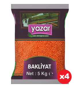 Yazar Kırmızı Mercimek 5 Kg x 4 Paket.