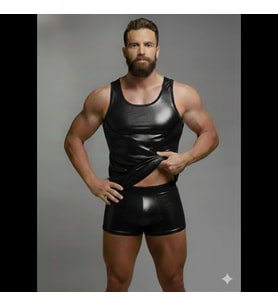 LYYN Erkek Lame Tank Top Boxer Takımı