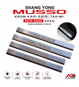 SSANG YONG Musso Krom Kapı Eşiği Takımı 2019-2025 Arası Paslanmaz Çelik