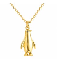 Gümüş Gold Penguen Kadın Kolye