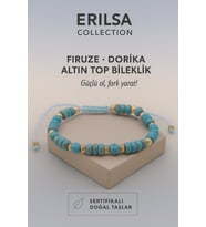 Sertifikalı Dorika Firuze Doğal Taş Bileklik – Güçlü Ol, Fark Yarat (Çok Renkli)