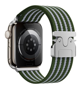 Apple Watch 44/45/46/49mm Kordon Kelebek Klipsli Naylon Kumaş Hasır Örgülü 133 2 (Yeşil)
