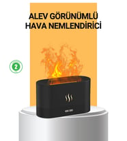 Northcity Alev Efektli LED Aromaterapi Hava Nemlendirici - Modern Tasarım ve Stres Azaltıcı