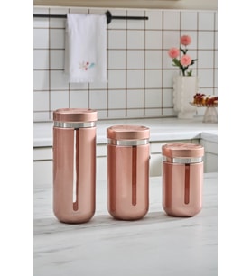 3'lü Rose Gold Saklama Kabı Seti, Pratik ve Şık Mutfak Gereçleri
