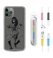 Apple iPhone 11 12 13 14 Pro Max Kılıf Kablo Koruma Spiral Silikon Purest Evil 1627